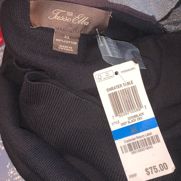 TASSO ELBA ARGYLE SWEATER W/ ZIPPER- SIZE XL NWT - Picture 4 of 6